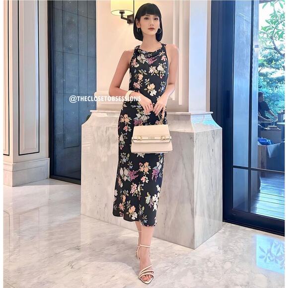 ZARA Satin Effect Midi Dress NWT - Picture 4 of 16